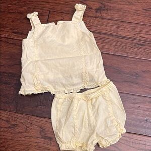 Yellow Ruffle Top and Shorts Set